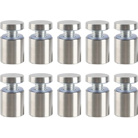 [Punterie] V10 [Fixations murales pour panneaux] Pour Publicité et Décoration, écrans de verre, vis antidérapantes avec protection transparente 10PCS en acier inoxydable 25mm avec arrondi pour sécurit (1/5)