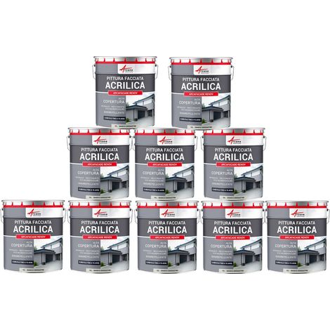 Pittura acrilica per esterni: per facciate esterne e stucco - ARCAFAÇADE RENOV - 10 x 10 L Bianco grigiastro - RAL 9002 - ARCANE INDUSTRIES