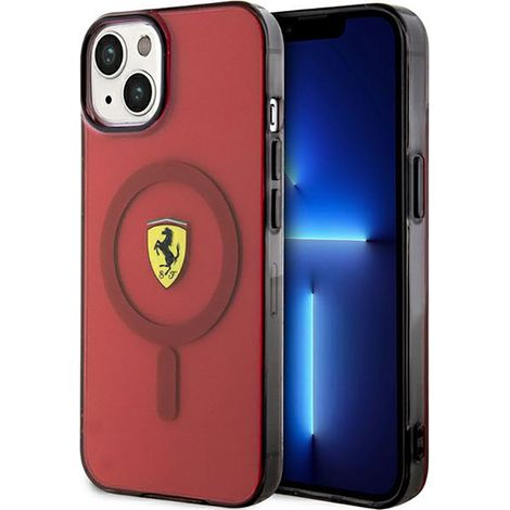 Funda Ferrari translúcida MagSafe para iPhone 14 (roja) (1/5)