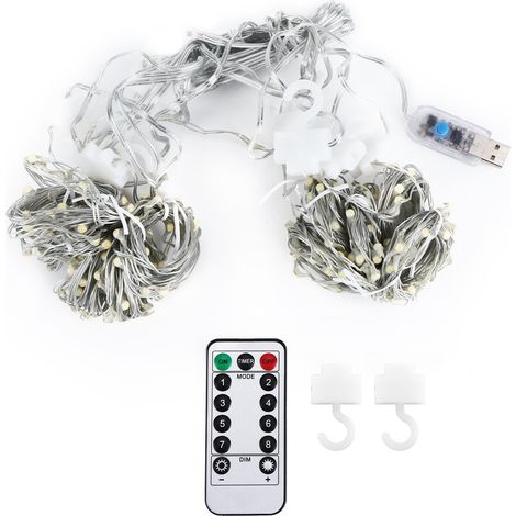 Guirlande lumineuse rideau 3x3 m 300LED USB Télécommande Lampe Déco Noël Mariage Fête (1/5)