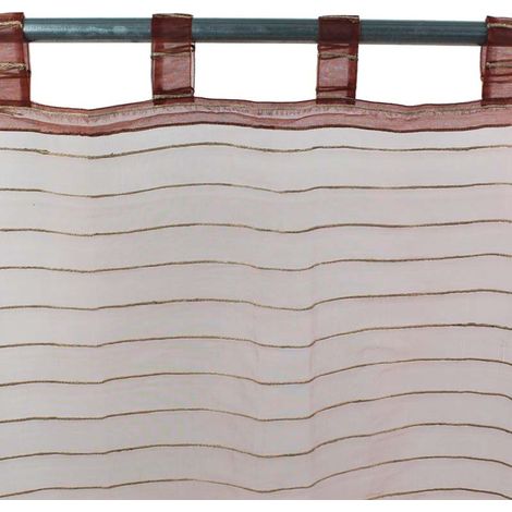 SHAM - Voilage effet soie à pattes rouge bourgogne 110x250 (1/3)