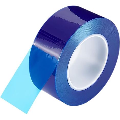 JSSEVN - Protective film, removable protective adhesive tape 0.08 mm thick, 5 cm x 200 m roll in blue PE, for device protection (1/4)