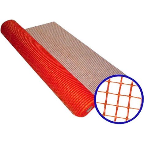 Red para enlucido pesado Brixo 50 m – Malla 10x10 mm – Fibra de vidrio naranja – Exteriores