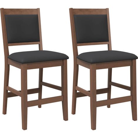 Maison Exclusive - Sgabelli da Bar con Cuscini 2pz Marrone Legno Massello di Hevea