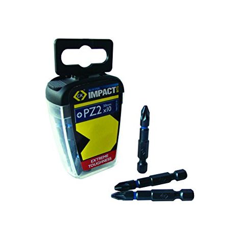 C.K T4560 PZ2LD10 Inserti per avvitatore a impulsi “Blue Steel” - PZ2, scatola con 10 pezzi da 50 mm (1/3)