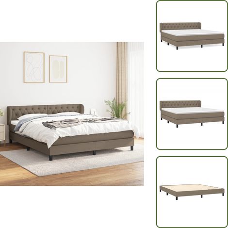 Boxspringbett mit Matratze Taupe 160x200 cm Stoff - Boxspringbett - Doppelbett - Bettenrahmen - Lattenrost - Matratze