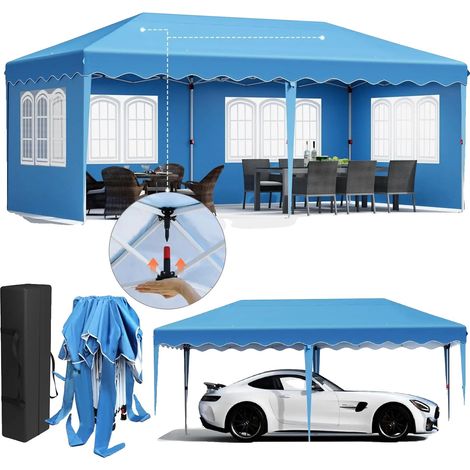 Abri de jardin, Tissu imperméable, Montage rapide, Bleu (1/2)