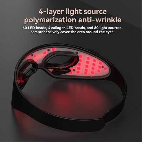 Thérapie par la lumière rouge pour le syndrome de l'œil sec : masque oculaire LED à lumière rouge 650 nm et infrarouge 850 nm, masque de beauté pour les yeux EMS. (1/4)