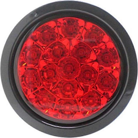 Feu arrière rond à 16 LED haute luminosité, clignotant 12-24 V, feu antibrouillard pour camion (1/5)