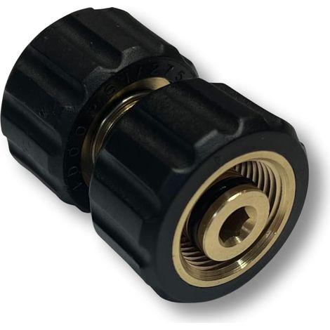 Raccord de tuyau M22 vers M22 IG (filetage intérieur) 4,8 cm de long pour nettoyeur haute pression Kärcher K HD HDS & Kränzle jusqu'à 275 bar / 93 °C (1/4)