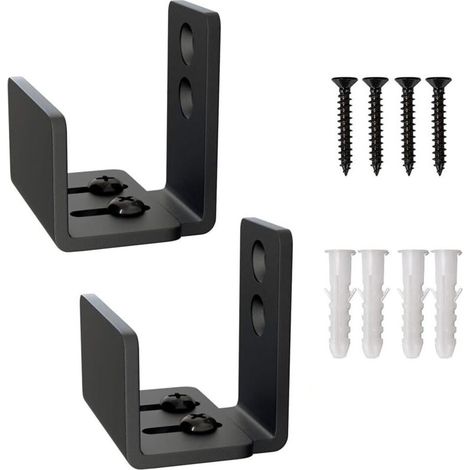 2pcs Guide de sol pour porte coulissante, réglable pour porte et armoire, en acier