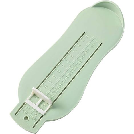 Mesureur De Pied - Pour Enfants - Plastique Rigide - Échelle En Centimètres Et Pouces - Précision Jusqu'À 1 Mm - Taille 2 À 30 - Vert Clair - 1 Pièce (1/5)
