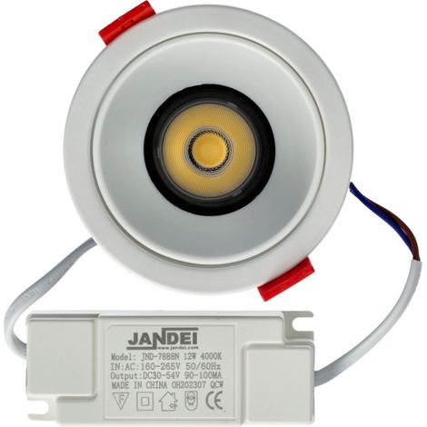 Downlight LED 12W COB direccionable 25 grados circular 4200K blanco