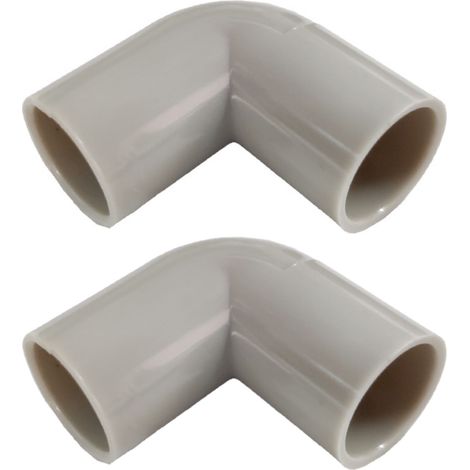 2 Pezzi Manicotto Giunto Raccordo Forma L 90° 16mm per Tubo Rigido e Flessibile da 16mm Colore Grigio IP40