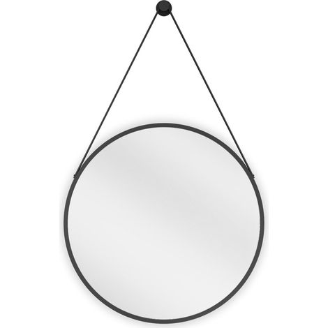 Mexen String specchio da bagno rotondo 50 cm, cornice nera - 9854-050-050-000-70 (1/5)