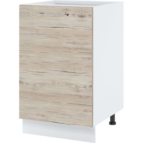 Meuble bas de cuisine Bellissi Noyer Blanchi 1 porte L 50 cm
