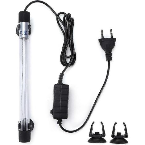 Lampe stérilisatrice UV submersible pour aquariums et bassins, 5 W, anti-algues, prise européenne 220-240 V (1/4)