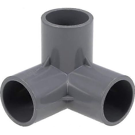 Coudes à 3 voies en PVC de qualité mobilier, diamètre 25 mm, raccords en T gris, lot de 10 (1/5)