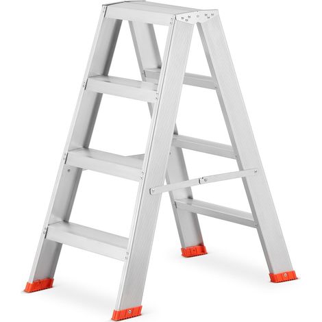 Haushaltstreppe - Leiter - 2x 4 Stufen - Aluminium - 81 cm hoch