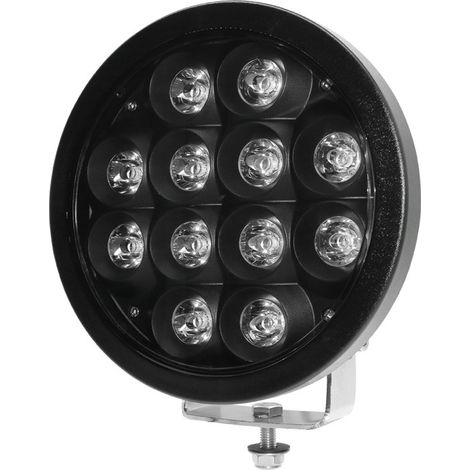 Phare de Travail NOIR LED 7700 Lumens Rond 72W 9" XENLED pour 4X4 - Camion - Tracteur - Homologué ECE (1/4)