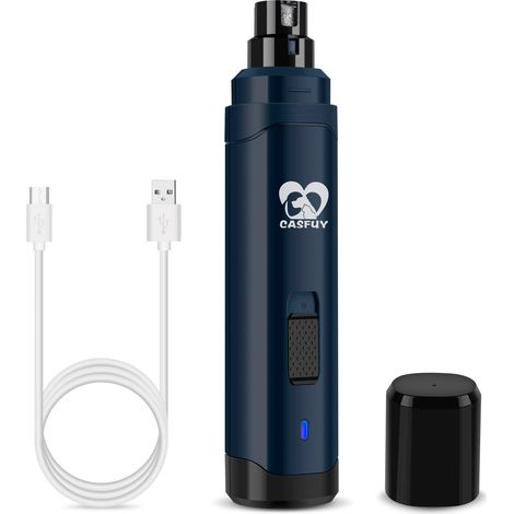 Lime À Ongles Pour Chien - Lime Électrique Rechargeable 2 Vitesses Avec 3 Embouts Pour Chiens Et Chats De Toutes Tailles - Bleu Foncé (1/5)
