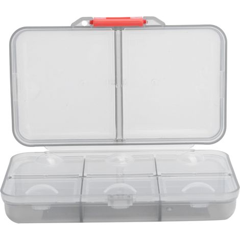 Boîte à pilules portable 8 compartiments avec couvercle étanche, gris, organiseur de médicaments rangement voyage (1/5)