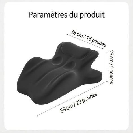 Oreiller ergonomique incliné à 27°, oreiller cale multifonctionnel en mousse à mémoire de forme (noir) (1/4)