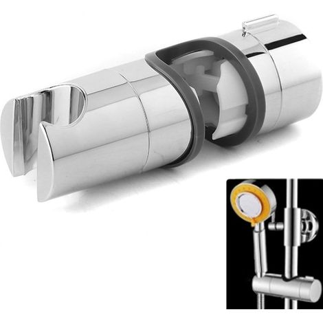 Support de pommeau de douche réglable pour barre de poussée - Support universel pour barre de douche de 18 à 25 mm de diamètre extérieur - Support de pommeau de douche de salle de bain - Chrome (1/5)