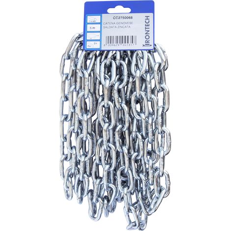 Catena genovese pretagliata Ø 6 mm. in acciaio zincato 5 mt.