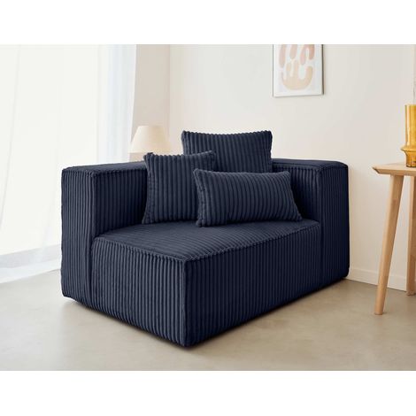 Colombine - sitzelement rechts - großer geripptem cord - blau (1/5)