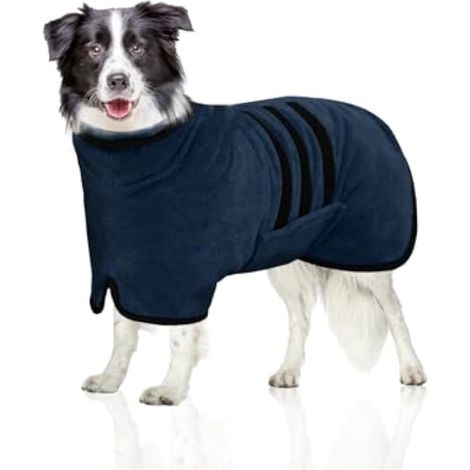 Peignoir pour Chien - Microfibre Ultra Absorbant avec Fermeture Velcro et Sangle Ajustable - Serviette Disponible pour Grands, Moyens et Petits Chiens (1/5)