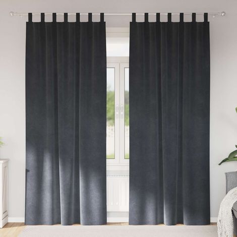 Verdunkelungsvorhänge 2 pcs Hellgrau 140 x 245 cm Samt