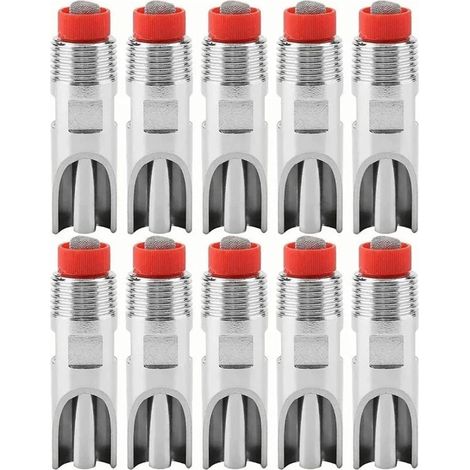 10Pcs Abreuvoir Automatique de Mamelon de Porc en Acier Inoxydable, Mangeoire Abreuvoir de Mamelon Réglable pour Prévenir Les Fuites pour Bovins Chevaux Porcs (2 x 7,2 cm) (1/5)