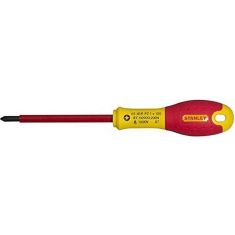 STANLEY 1-65-418 Cacciavite con Lama Isolata, 100 mm x 1, Pozidriv