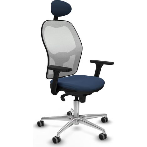 Sedia da ufficio piqueras y crespo Jorquera bianco alluminio rete (1/2)