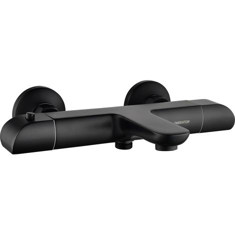 Thermostatic Bath Mixer, Thermostatic Bath Shower Mixer with Safety Button at 38℃Bathtub Faucet with Anti-Scald Functions, Black