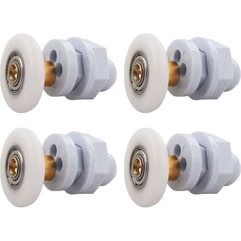 Duschkabinenrollen, 4 Stück Messing-Schiebetürrollen, Schiebetürrollen, zum Austausch von Schiebetürschienen für Duschkabinen (27 mm) (1/4)