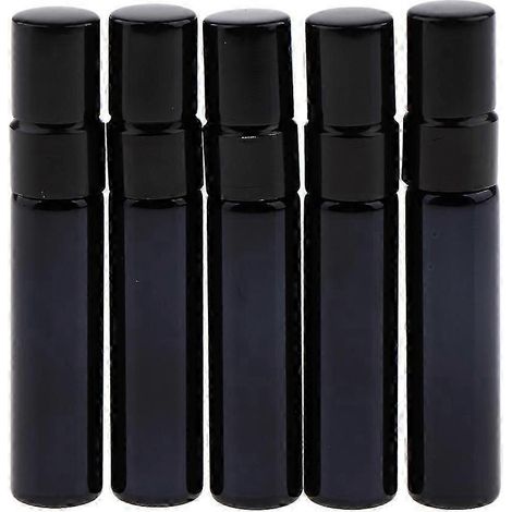 Lot de 5 flacons de parfum vides rechargeables de 5 ml avec pompe, et accessoires de beauté : contenants rechargeables-Black (1/5)