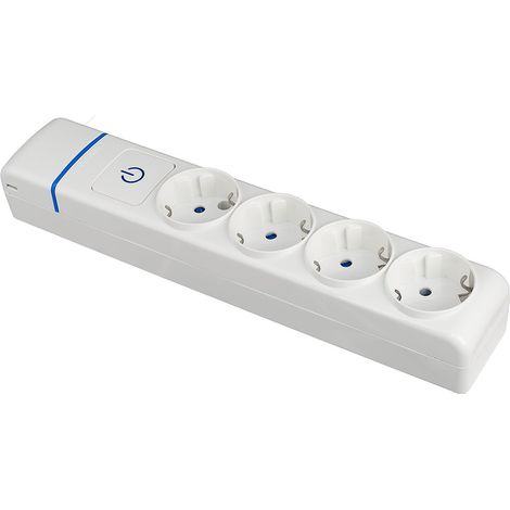 Presa multipla de 4 prese 2p+t, 16a 250v con interruttore luminoso. 8004pil solera