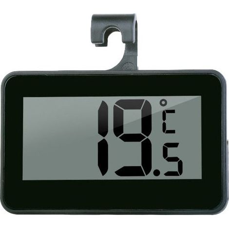 Termometro digitale LCD, termometro ideale per il raffreddamento, piccolo e maneggevole, nero, 626712 mm