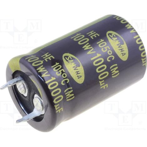 Condensateur électrolytique 1000uf 100vdc 105ºc 22x35mm 2 Pin 1000mf100v22x35