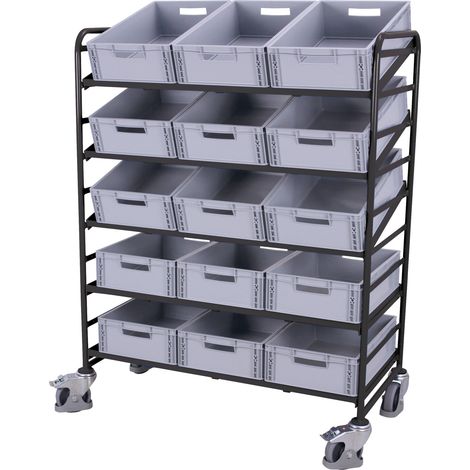 VarioFit Eurokastenwagen mit 15 Kunststoffkisten RAL 7016 (1/3)