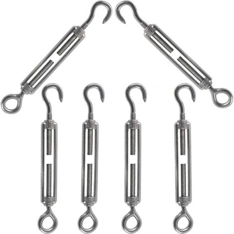 M5 tendeur câble crochet œil inox 304 réglable fil tension pour câble acier antenne corde linge (1/5)