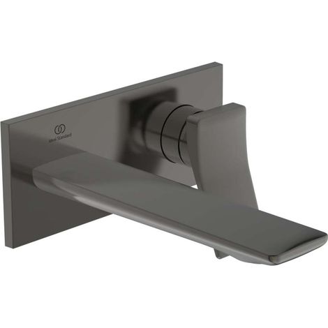 Miscelatore lavabo a parete CHECK, sporgenza 180 mm, magnetico grigio con rosetta quadrata, kit 2 IDEAL STANDARD (1/4)