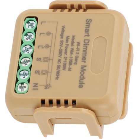 Module de commutation variateur WiFi intelligent, 2 voies, sans fil, application, télécommande, minuterie vocale, relais de lumière pour Tuya AC 90 à 250V (1/5)