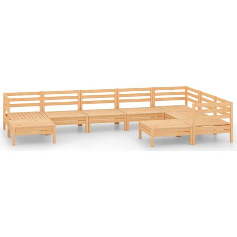 Maison Exclusive - Juego de muebles de jardín 9 piezas madera mac (1/5)
