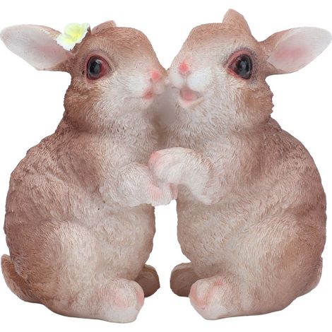 Statue de lapin en résine, sculpture animale pour jardin, décoration paysagère en pot pour pelouse (1/5)