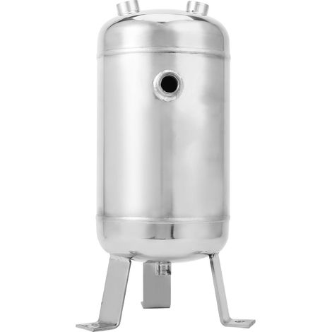 Réservoir d'air vertical haute pression 5L acier inoxydable, 4 ports 1/2 et 1/4 NPT, bouteille de stockage de gaz robuste. (1/5)