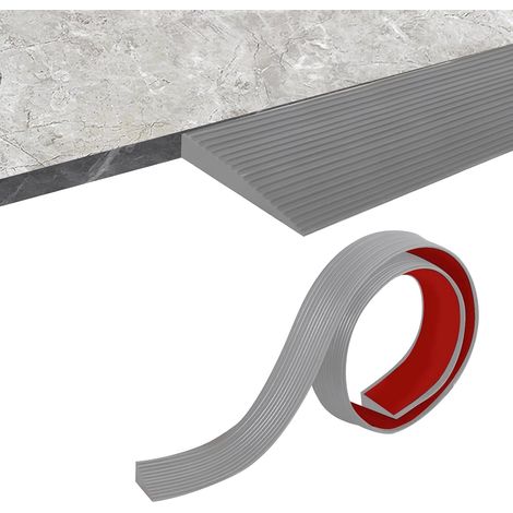 Rampe de Seuil, Rampe Trottoir en Caoutchouc, Capacité de Charge 800 kg, Seuil de Porte Adhesif, pour Fauteuils Roulants, Rollators, Scooters Electriques (Gris, 90x8x2cm) (1/5)