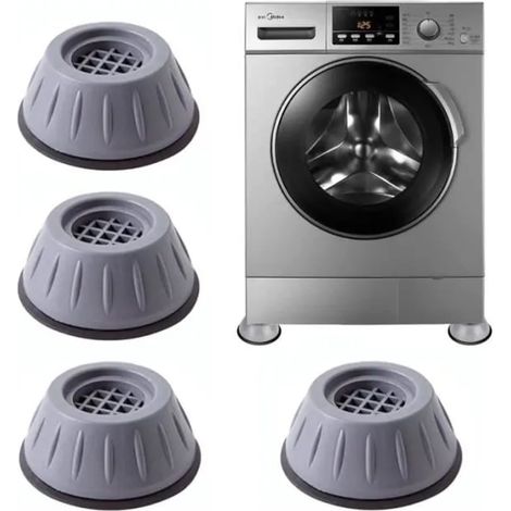 4 Pack Tampons antivibratoires, pieds lave-linge, réduction bruit, sol carrelé bois, installation facile (1/5)